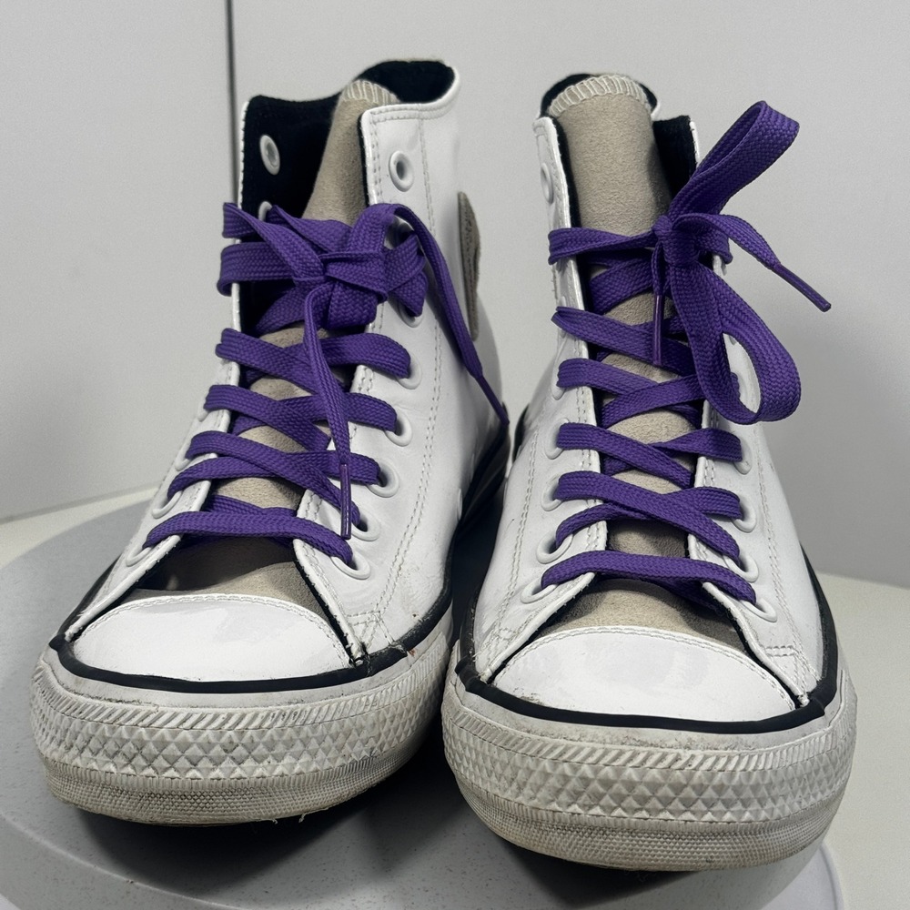 Converse Chuck Taylor All Star‎ Hi White Leather Women Size 9 - Picture 3 of 11